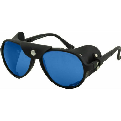 Matte Black/Blue Mirror HDIR Polarised Glass Lenses