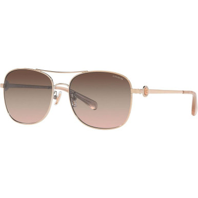 HC7127 - Shiny Rose Gold/Brown Pink Gradient Lenses