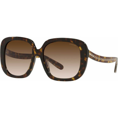 Coach HC8323U, Dark Tortoise/Brown Gradient Lenses