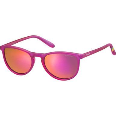 Polaroid Kids 8016/N - Bright Pink/Grey Pink Mirror Polarised Lenses