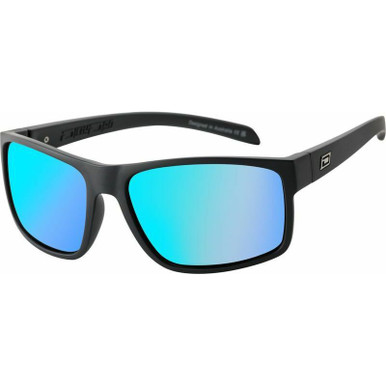 Dirty Dog Blast, Satin Black/Grey Blue Ice Mirror Polarised Lenses