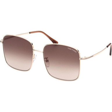 Tom Ford FT0894K - Shiny Rose Gold/Gradient Brown Lenses