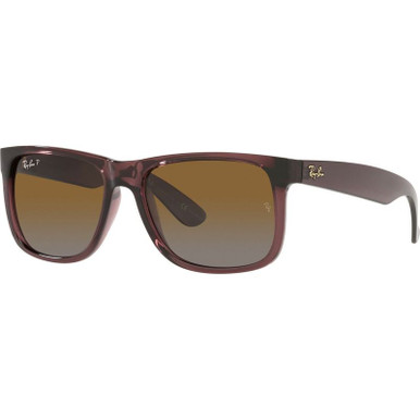 Justin Classic RB4165 - Transparent Dark Brown/Brown Gradient Polarised Lenses 55 Eye Size