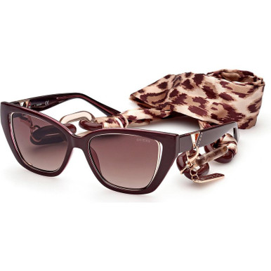 Guess 7816, Shiny Bordeaux/Brown Gradient Lenses