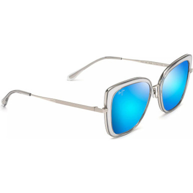 MAUI JIM Violet Lake POLARIZED Sunglasses Silver Titanium/Blue Mirror NEW Japan $_57.JPG?set_id=880000500F main image 3