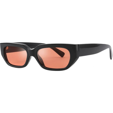 Blitz Shield Sunglasses, Black & Silver Mirror Polarized