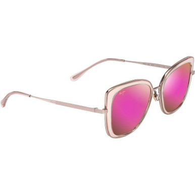 Maui Jim Violet Lake - Translucent Pink and Rose Gold/Maui Sunrise Polarised Lenses