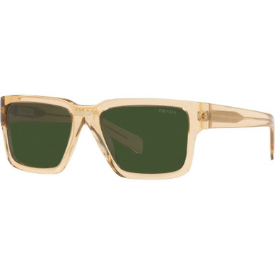 Prada PR09YS, Amber Crystal/Dark Green Lenses