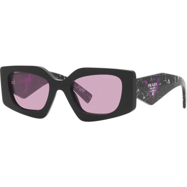 Prada PR15YS, Black/Dark Violet and Silver Mirror Lenses