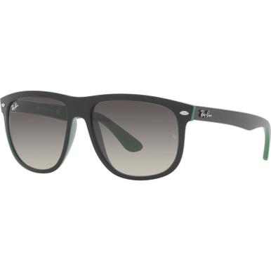 Ray-Ban Boyfriend RB4147 - Matte Black and Green/Grey Gradient Lenses 56 Eye Size