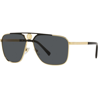 Versace VE2238 - Gold and Matte Black/Dark Grey Lenses