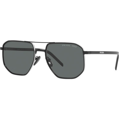 Prada PR59YS, Black/Dark Grey Polarised Lenses