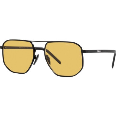 Prada PR59YS, Matte Black/Yellow Lenses