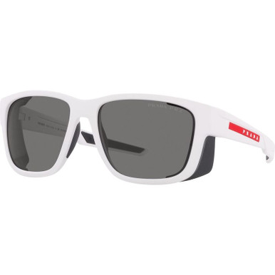 PS07WS - White Rubber/Dark Grey Polarised Lenses