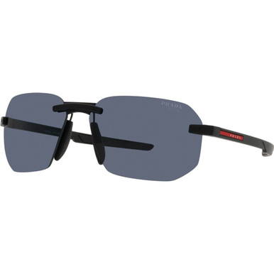 Prada Linea Rossa PS09WS - Black Rubber/Blue Lenses