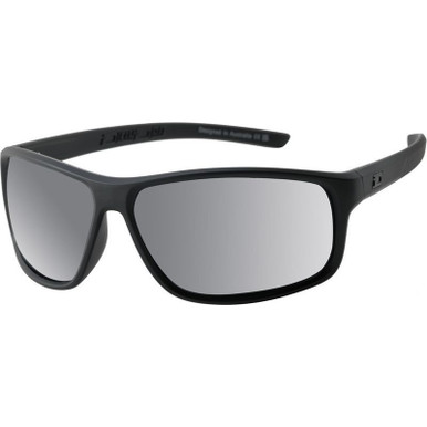 Dirty Dog Zero - Satin Black and Grey/Silver Mirror Polarised Lenses