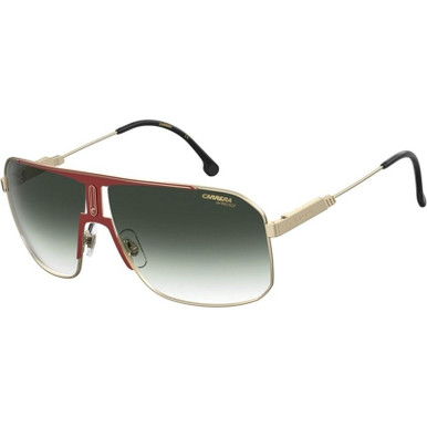 Carrera 1043/S, Red and Gold/Green Gradient Lenses