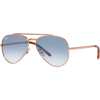 Ray-Ban New Aviator RB3625 - Rose Gold/Blue Clear Glass Gradient Lenses 55 Eye Size