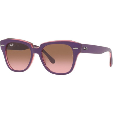 Violet on Transparent Pink/Pink Brown Gradient Lenses 46 Eye Size