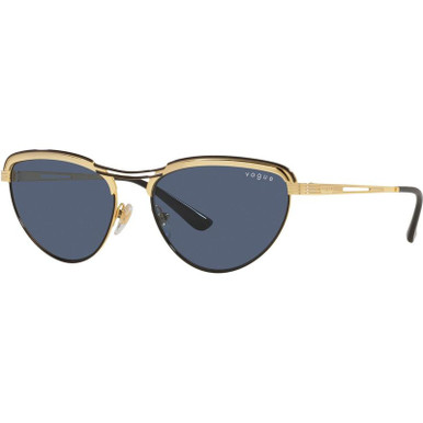 Vogue Eyewear VO4236S, Top Black and Gold/Dark Blue Lenses