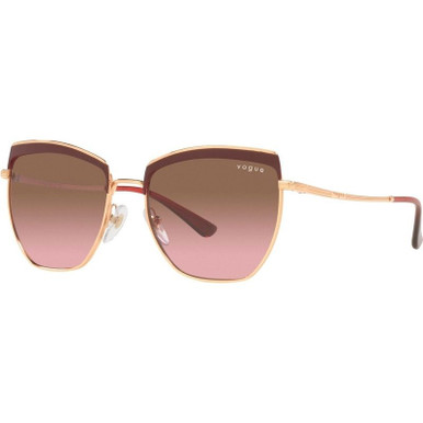 VO4234S - Top Bordeaux and Rose Gold/Pink Brown Gradient Lenses