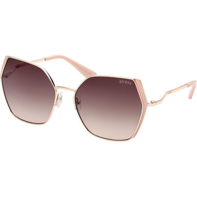 Guess GU7843 - Shiny Rose Gold/Brown Gradient Lenses