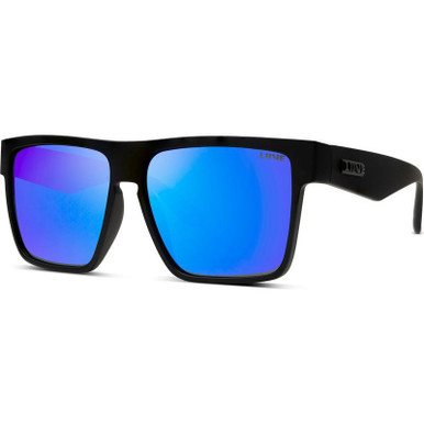 Liive Greed - Matte Black Floating/Blue Mirror Polarised Lenses