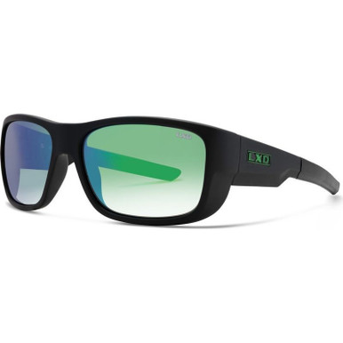 Andaman - Matte Black/Blue and Green Mirror Polarised Glass Lenses