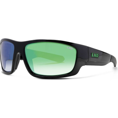 LXD Atlantic - Black/Blue and Green Mirror Polarised Glass Lenses