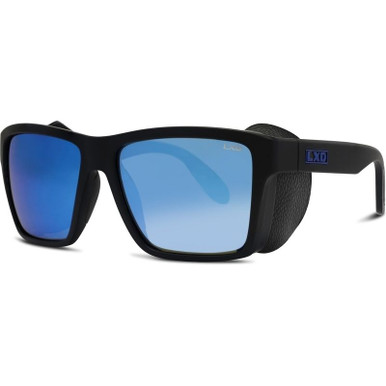 LXD Caspian - Matte Black/Blue Mirror Polarised Glass Lenses