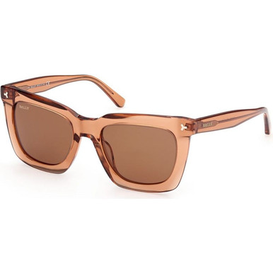 BALLY BY0068 - Shiny Light Brown/Brown Lenses
