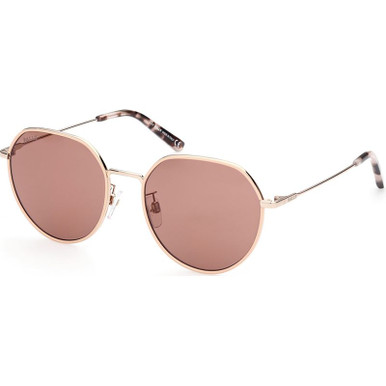 BALLY BY0078D - Gold/Dark Pink Lenses