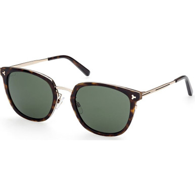 BALLY BY0079D - Dark Havana/Green Lenses