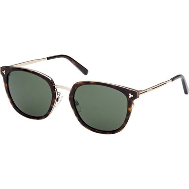 BALLY BY0079D - Dark Havana/Green Lenses