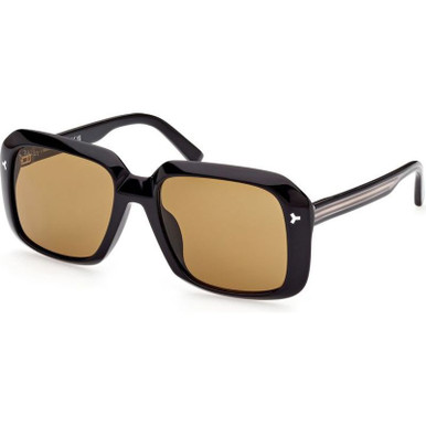 BALLY BY0098H - Shiny Black/Brown Lenses