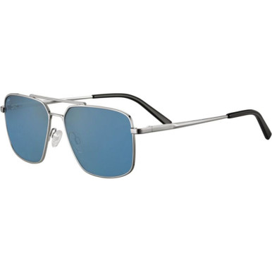 Serengeti Aitken, Shiny Silver/Petrol Blue Saturn Photochromic Polarised Lenses