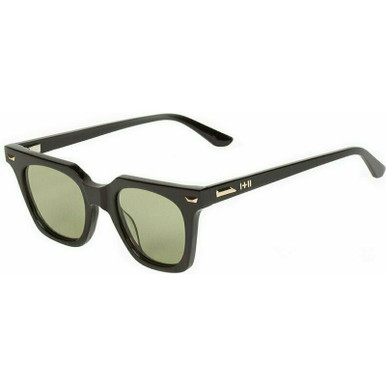 Valley Eyewear Dylan Kain - Black with 24K Gold Trim/Olive Green Polarised Lenses