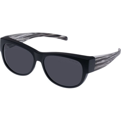 Cooktown - Matte Black and Charcoal Haze/Smoke Polarised Lenses