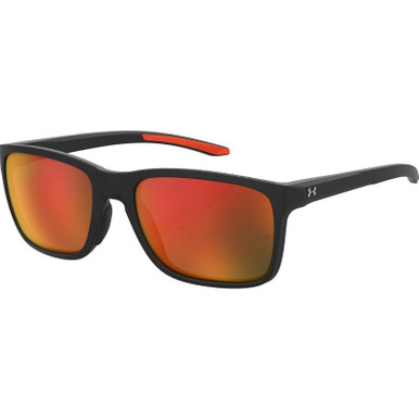 UA 0005/S - Matte Black and Orange/Red Mirror Lenses