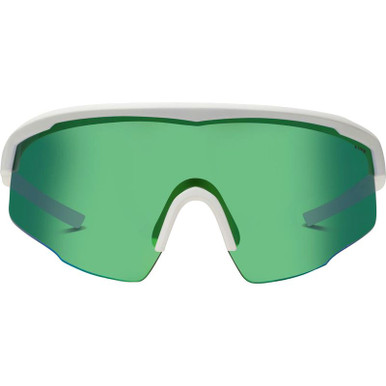 Buy the Liive Dealer Matte White/Green Mirror Sunglasses