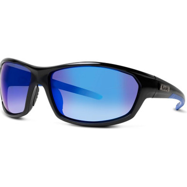 Liive Drill Safety - Black/Blue Mirror Lenses