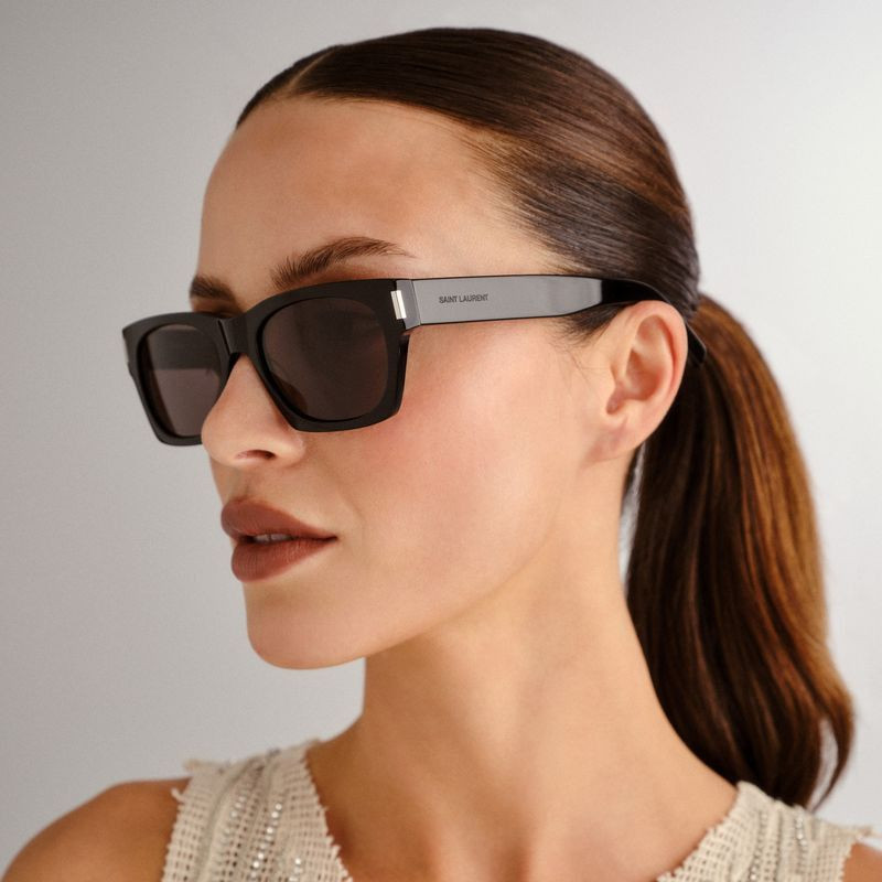 Shop Saint Laurent SL402 Sunglasses Black/Black | Afterpay