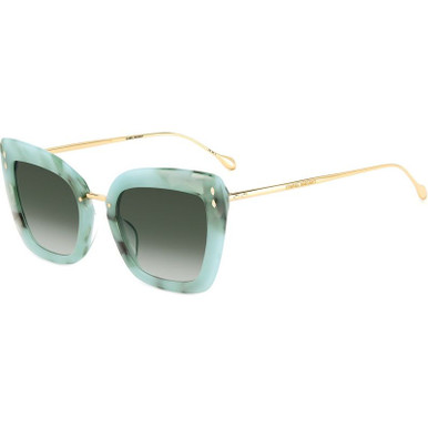 Isabel Marant IM 0083/G/S - Green Marble and Gold/Green Gradient Lenses