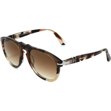 PO0649 - Brown Spotted/Brown and Clear Gradient Glass Lenses
