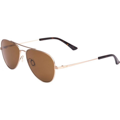 OTIS Drift - Brushed Gold and Eco Havana/Brown Glass Lenses