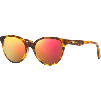 Versace Kids VK4427U, Havana/Dark Violet and Red Mirror Lenses - Kids