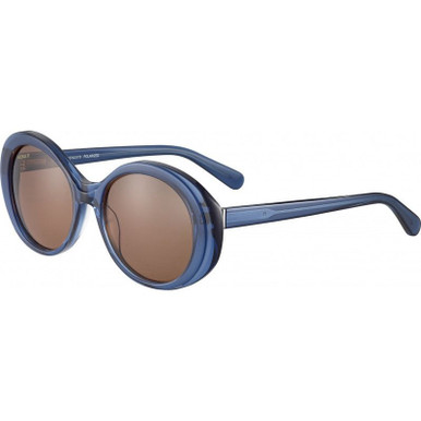 Serengeti Bacall, Shiny Crystal Fed Blue/Drivers Gradient Photochromic Polarised Glass Lenses