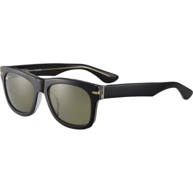 Serengeti Foyt, Shiny Black Trans Layer/555nm Photochromic Polarised Glass lenses