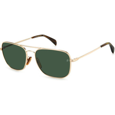 David Beckham DB 1093/S, Gold/Green Lenses