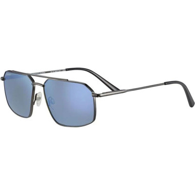 Serengeti Wayne - Shiny Dark Gunmetal/555nm Blue Photochromic Polarised Glass Lenses